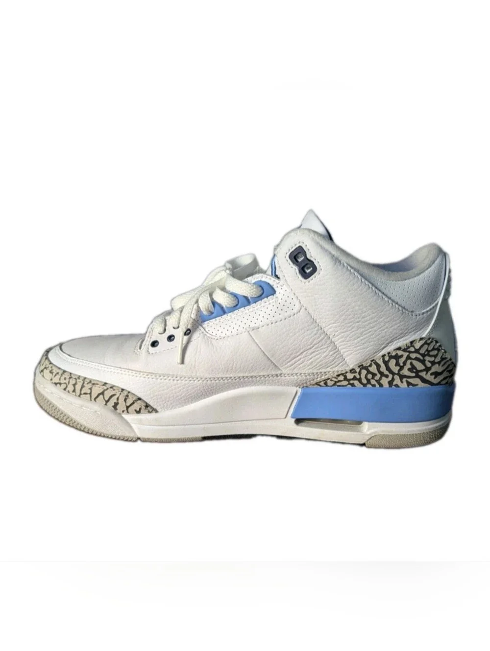 Air Jordan 3 Retro Sneaker White Valor Blue Mid UNC US Men Size 10.5 CT8532 104